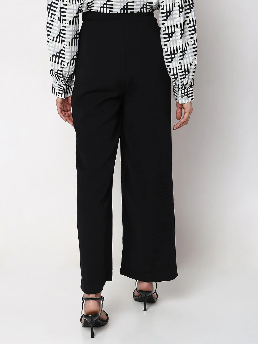 Black High Rise Wide Leg Pants - Image 4