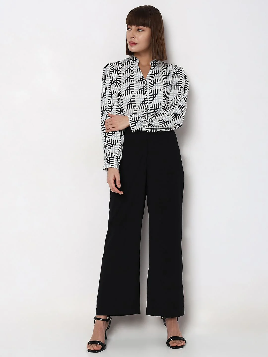 Black High Rise Wide Leg Pants - Image 6
