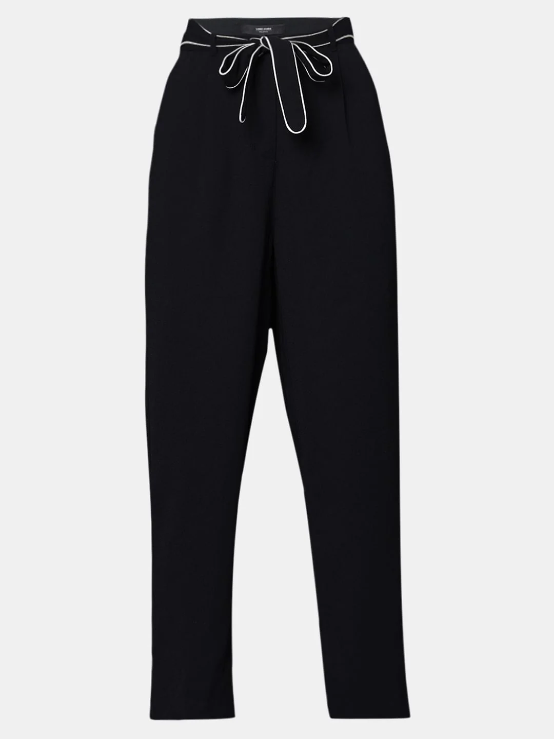 Black Mid Rise Belted Pants - Image 7