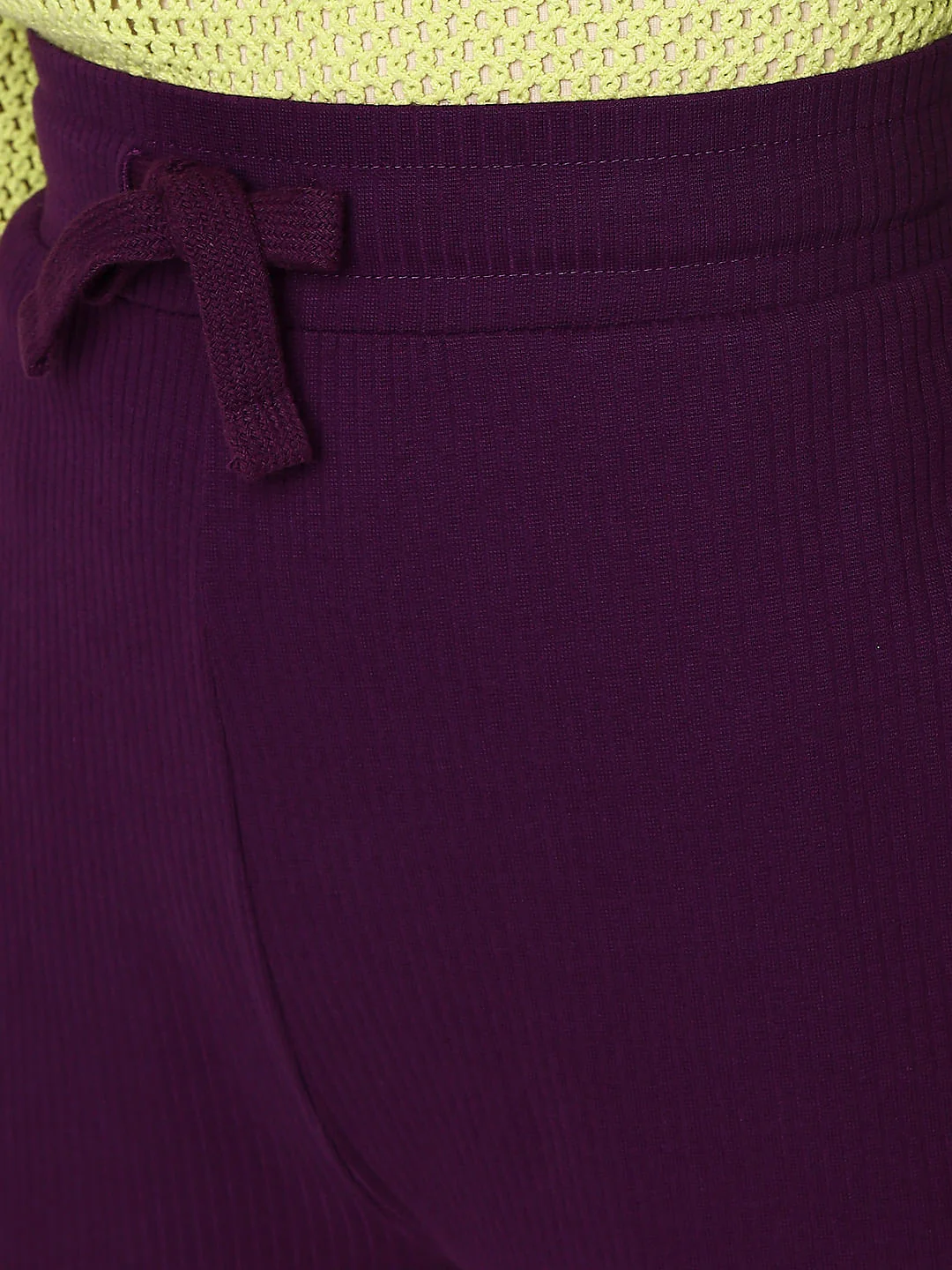 Purple High Rise Knitted Pants - Image 8