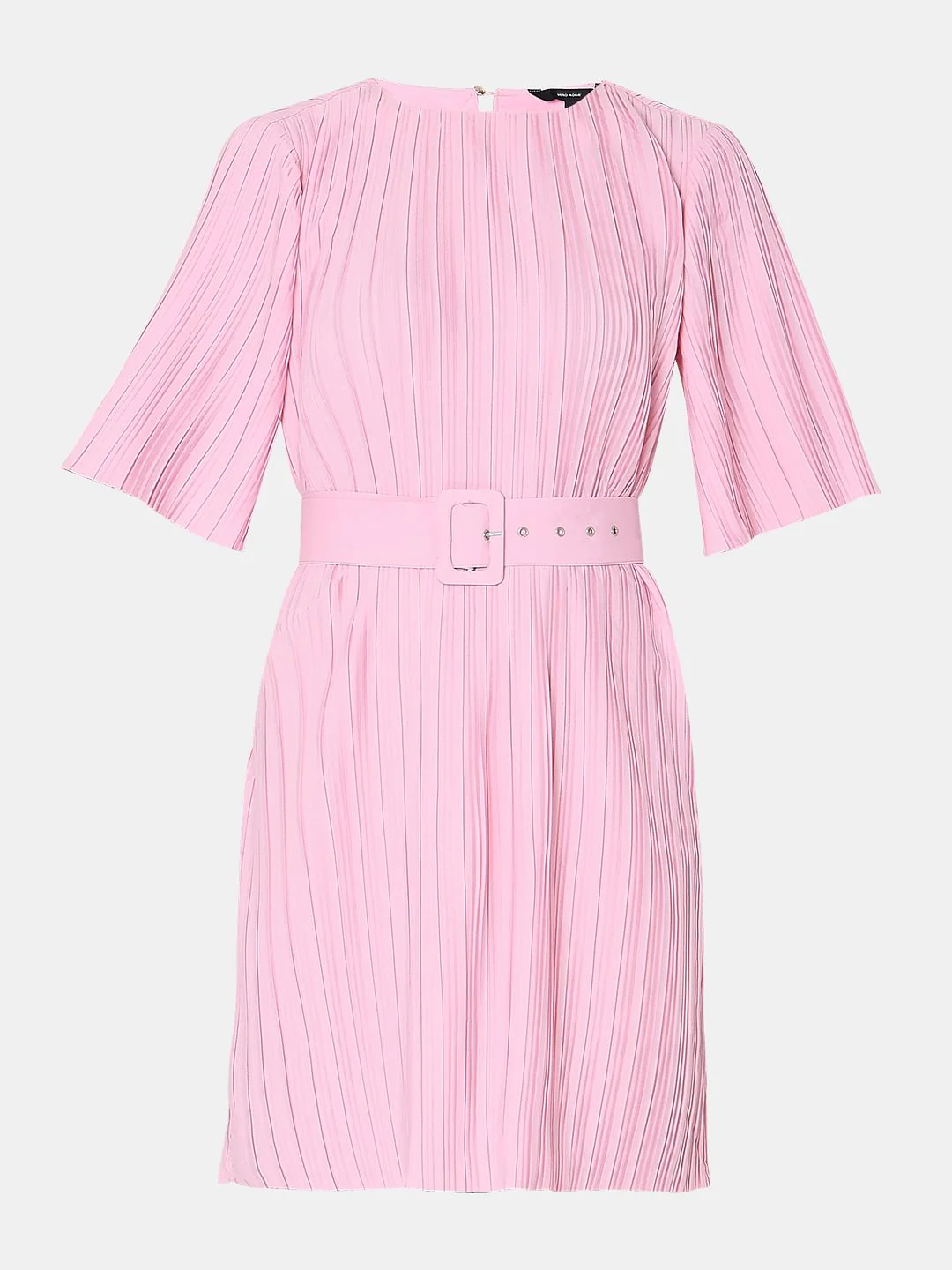 Light Pink Pleated Mini Dress - Image 7