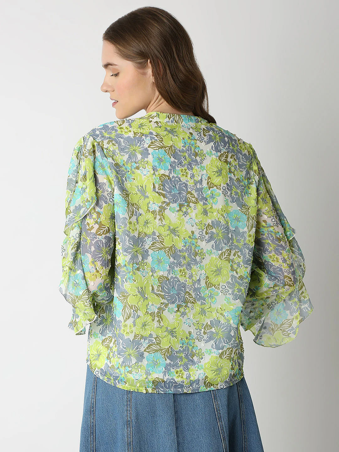 Green Floral Print Top - Image 4