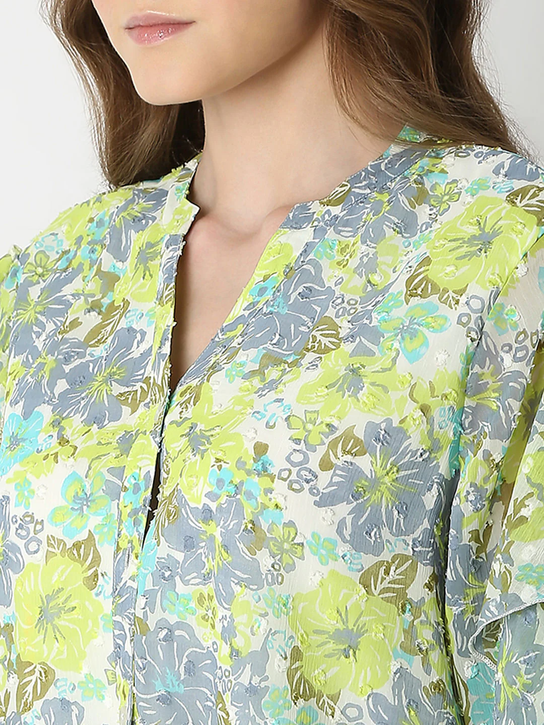 Green Floral Print Top - Image 8