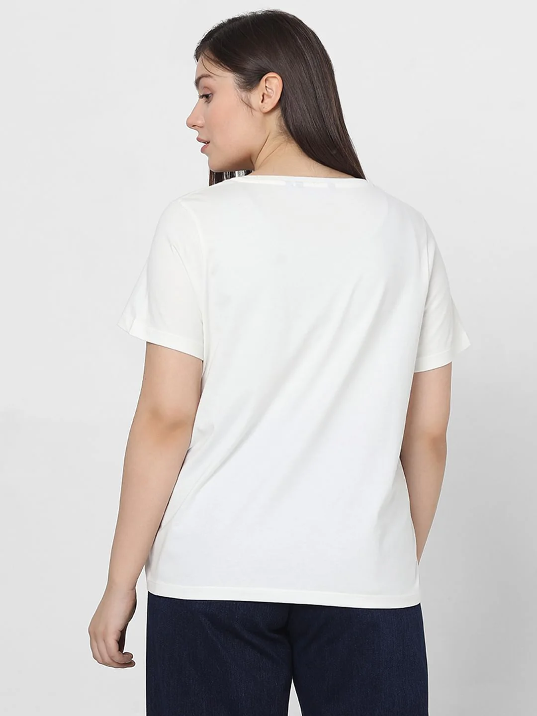Curve White Foil Print T-Shirt - Image 4