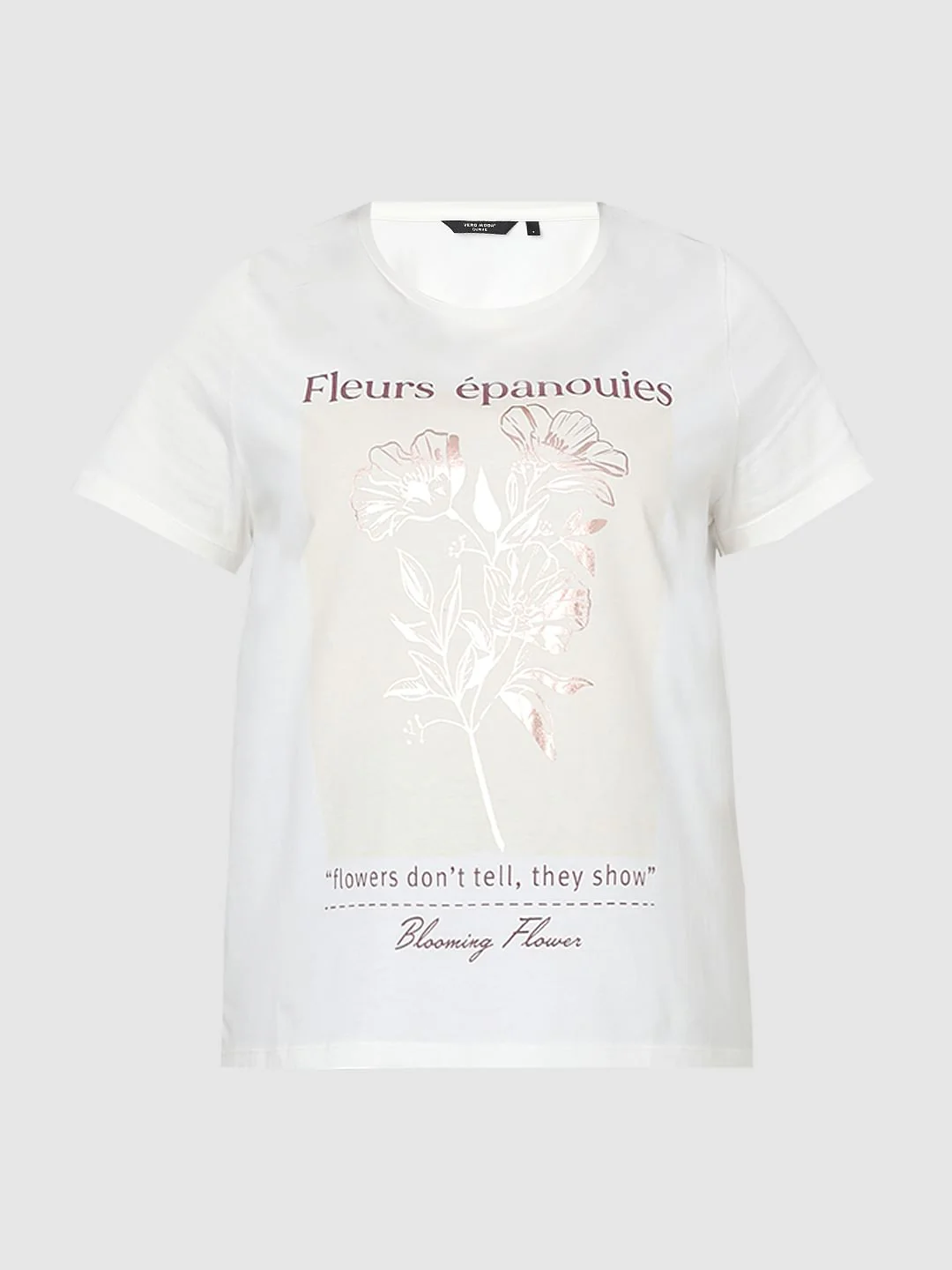 Curve White Foil Print T-Shirt - Image 7
