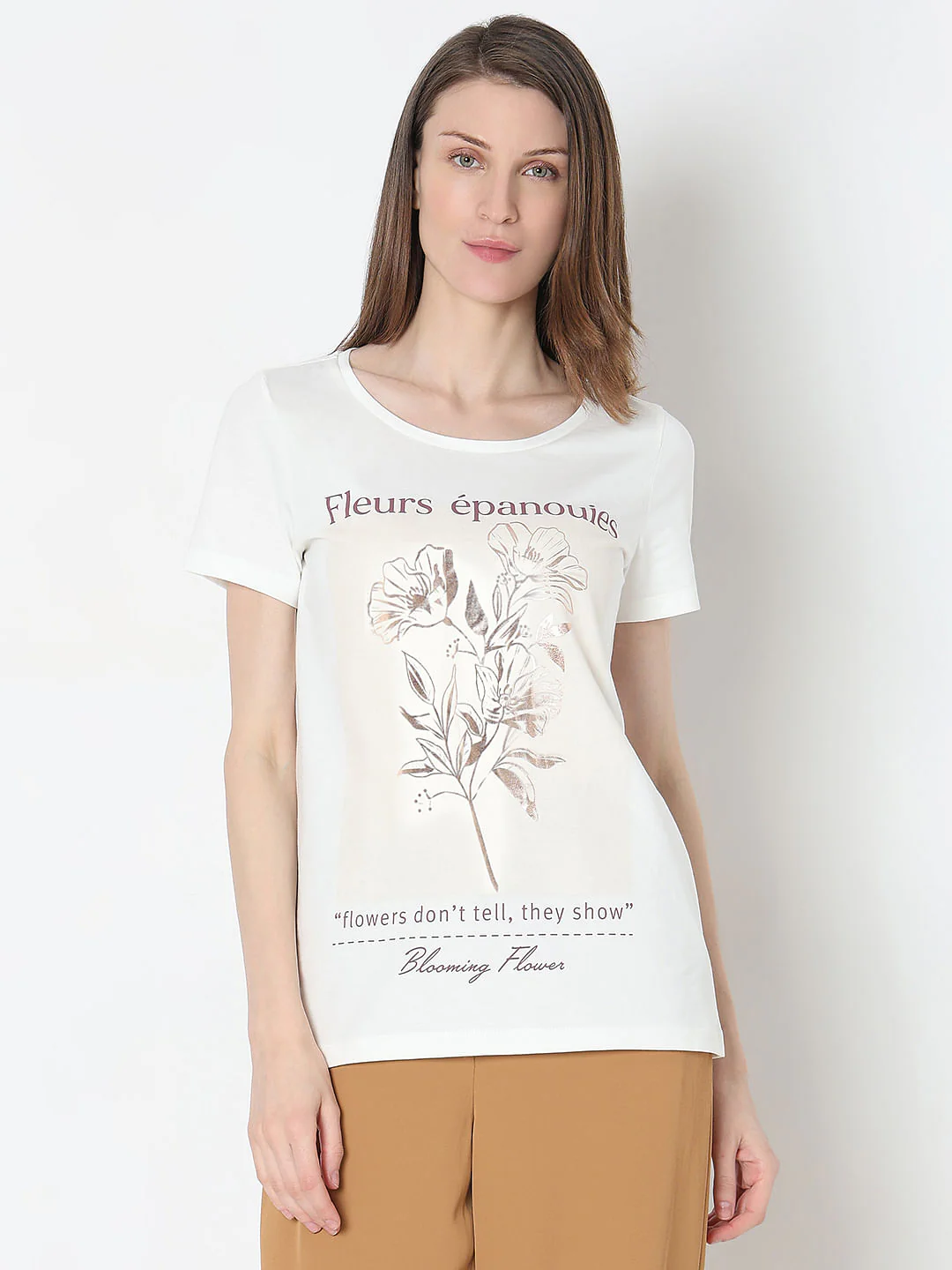 White Floral Print T-Shirt - Image 2