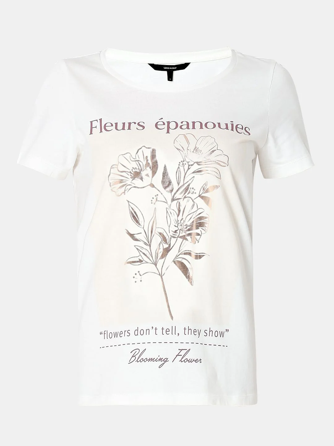 White Floral Print T-Shirt - Image 7