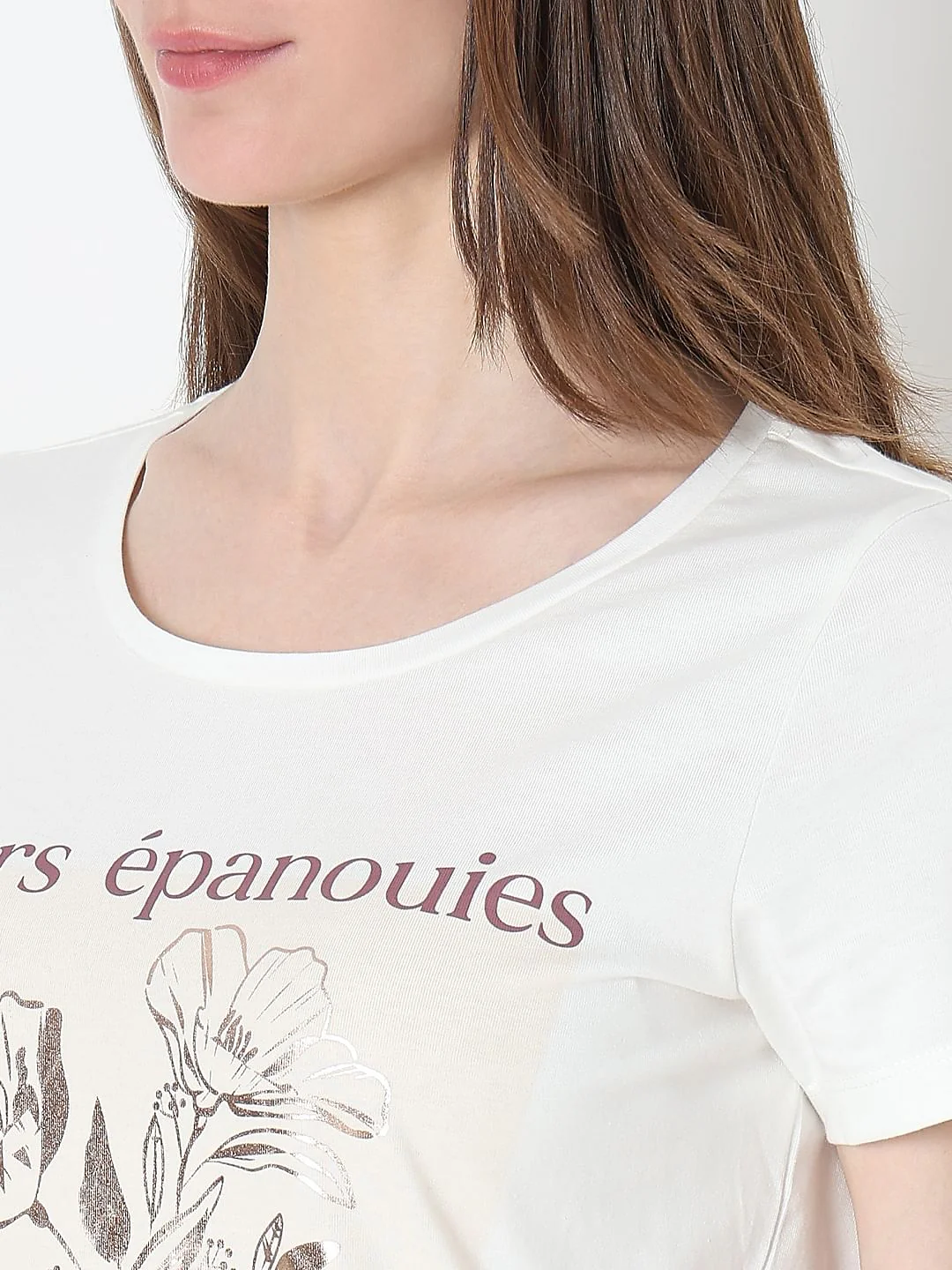 White Floral Print T-Shirt - Image 8