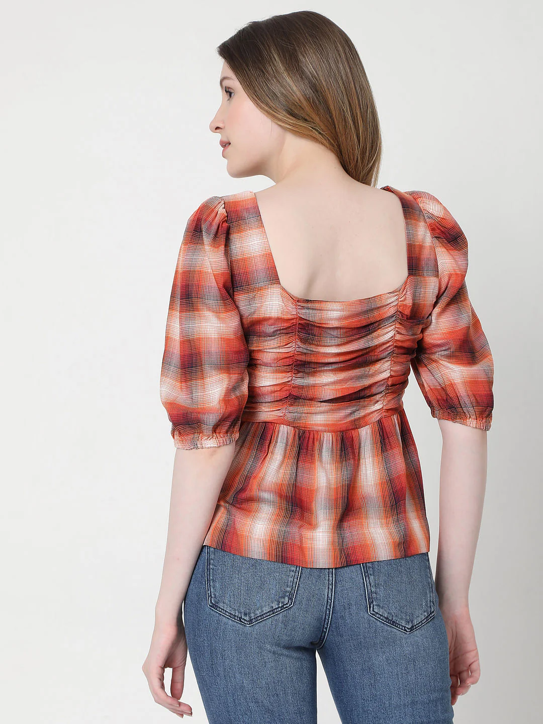Orange Check Top - Image 4