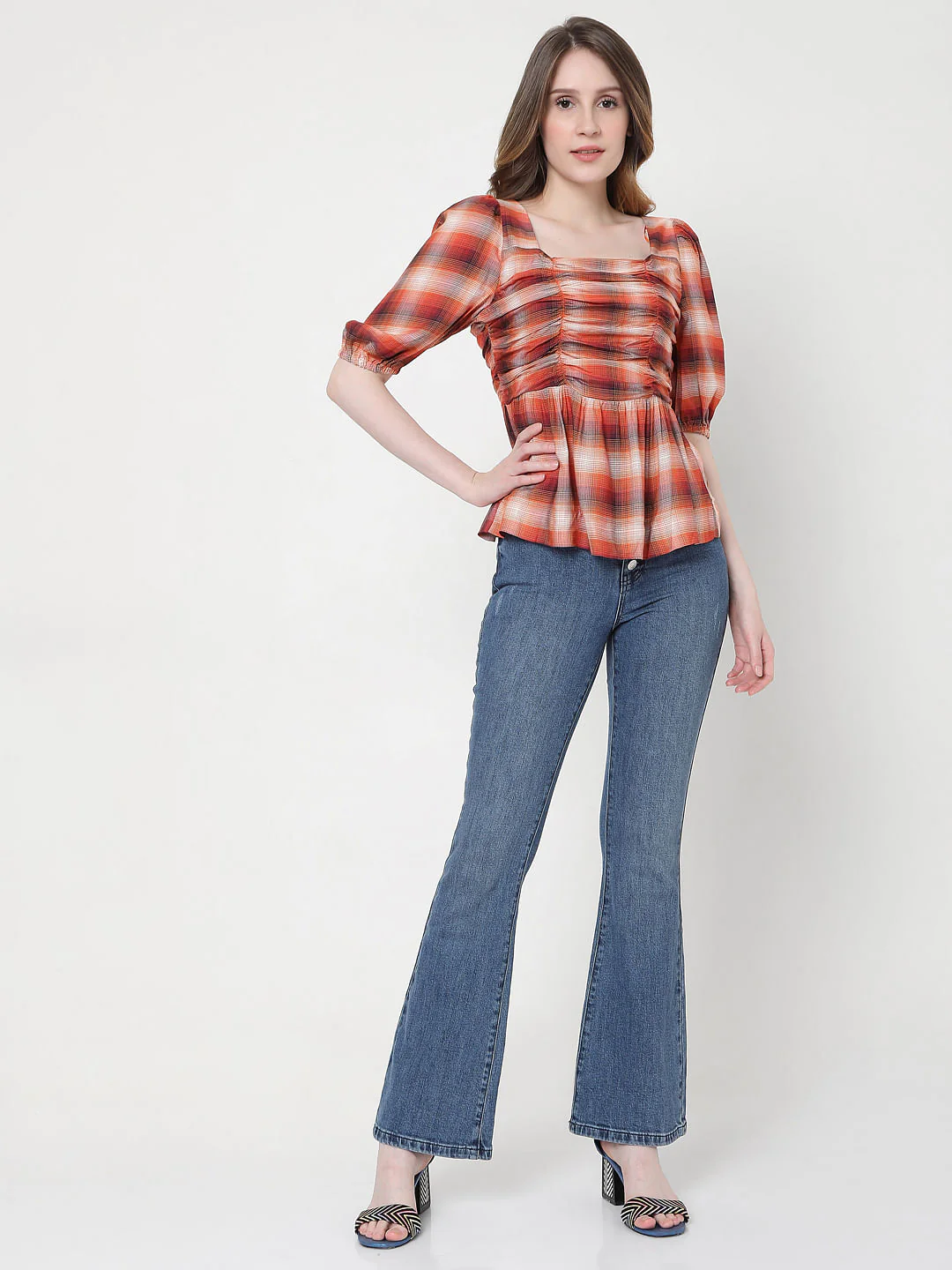 Orange Check Top - Image 5