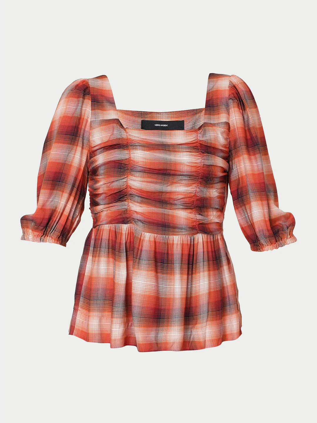 Orange Check Top - Image 7