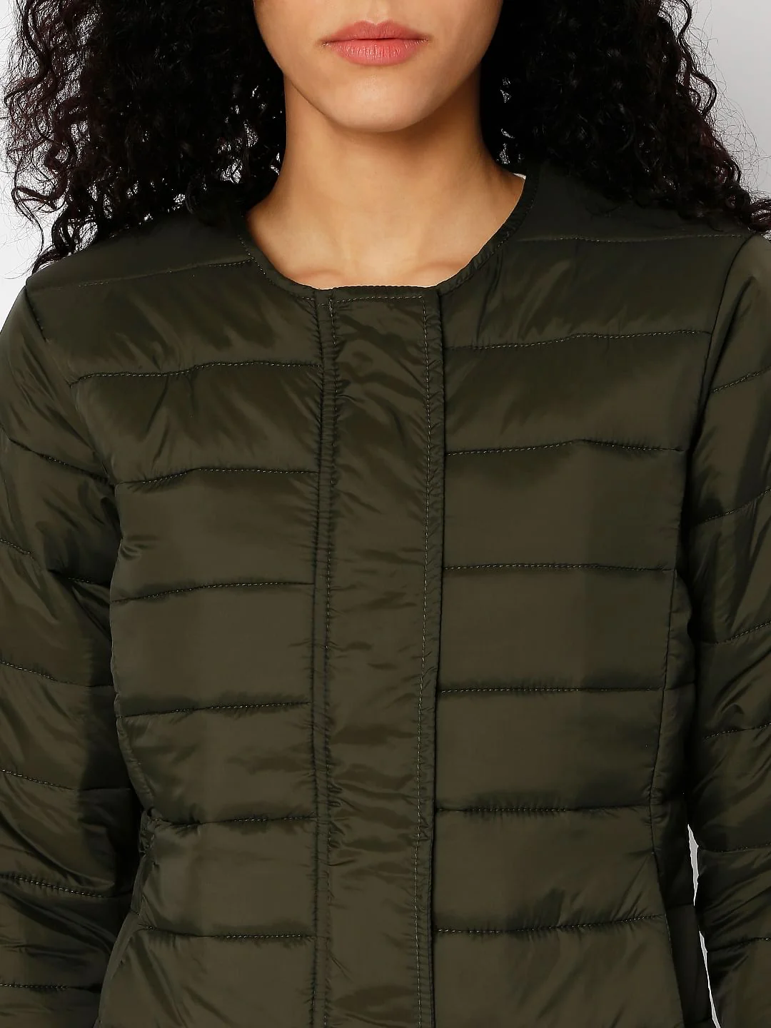 Dark Olive Padded Jacket - Image 5