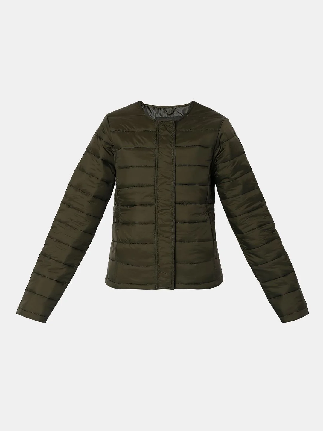 Dark Olive Padded Jacket - Image 6