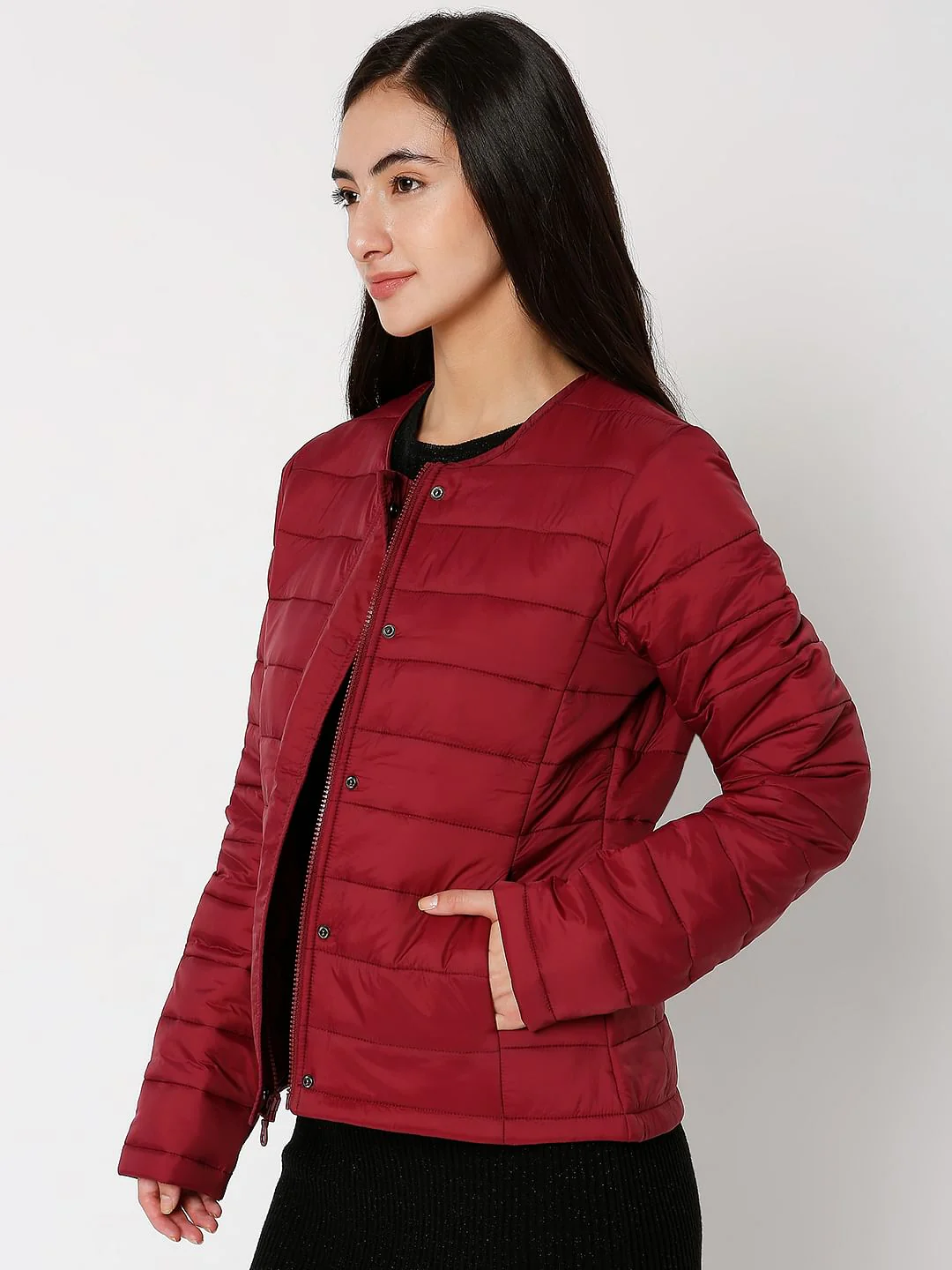 Dark Red Padded Jacket - Image 2