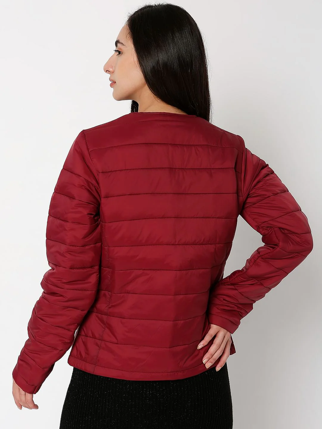 Dark Red Padded Jacket - Image 3