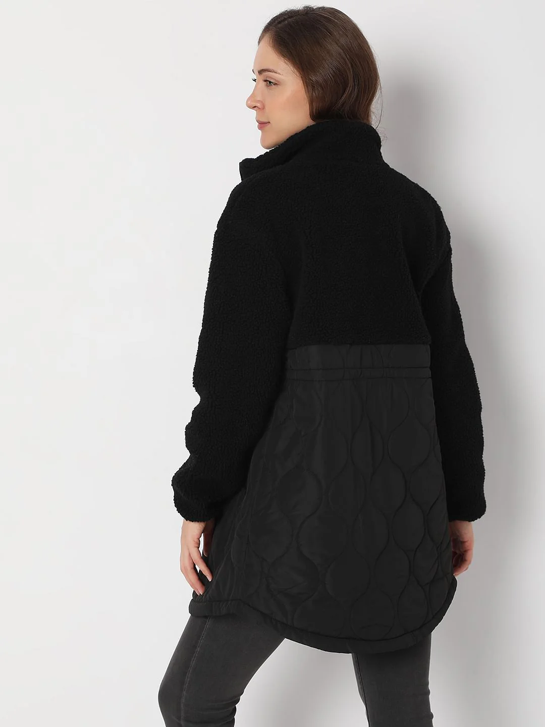 Black Panelled Long Jacket - Image 4
