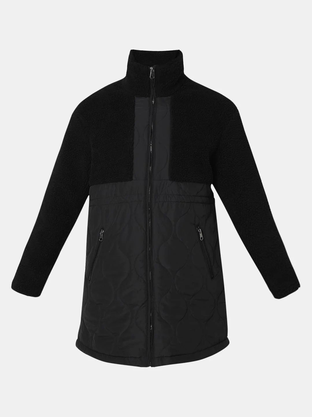 Black Panelled Long Jacket - Image 7