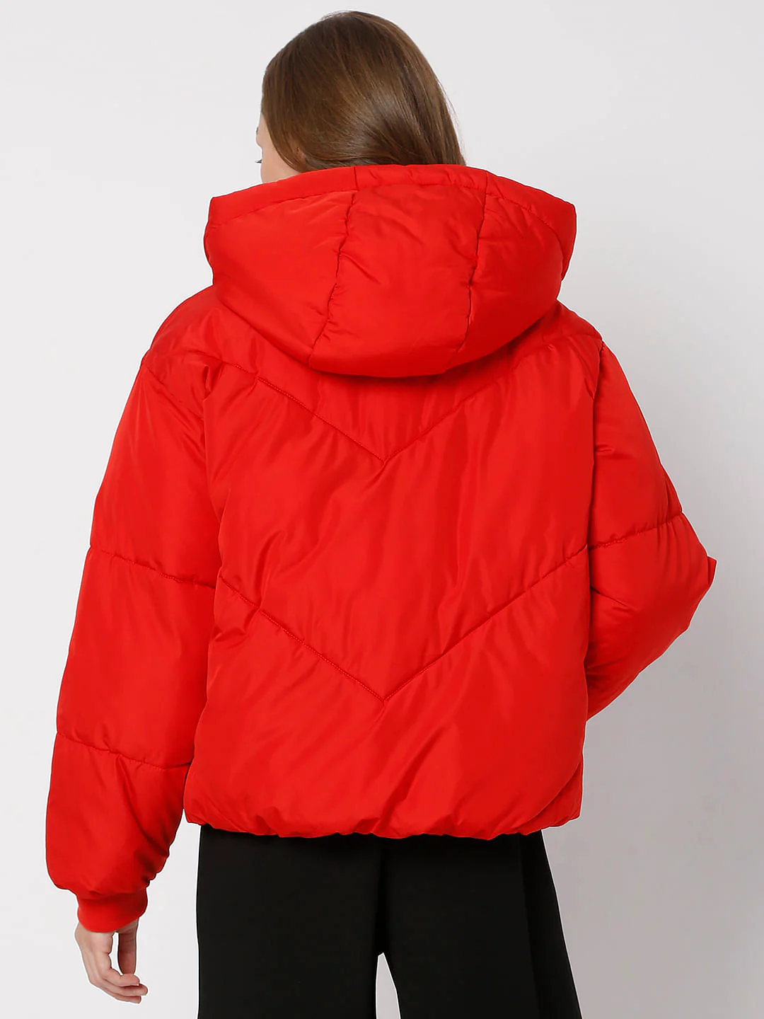 Red Hooded Puffer Jacket - Image 4