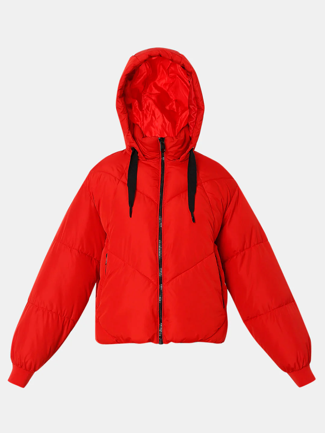 Red Hooded Puffer Jacket - Image 7
