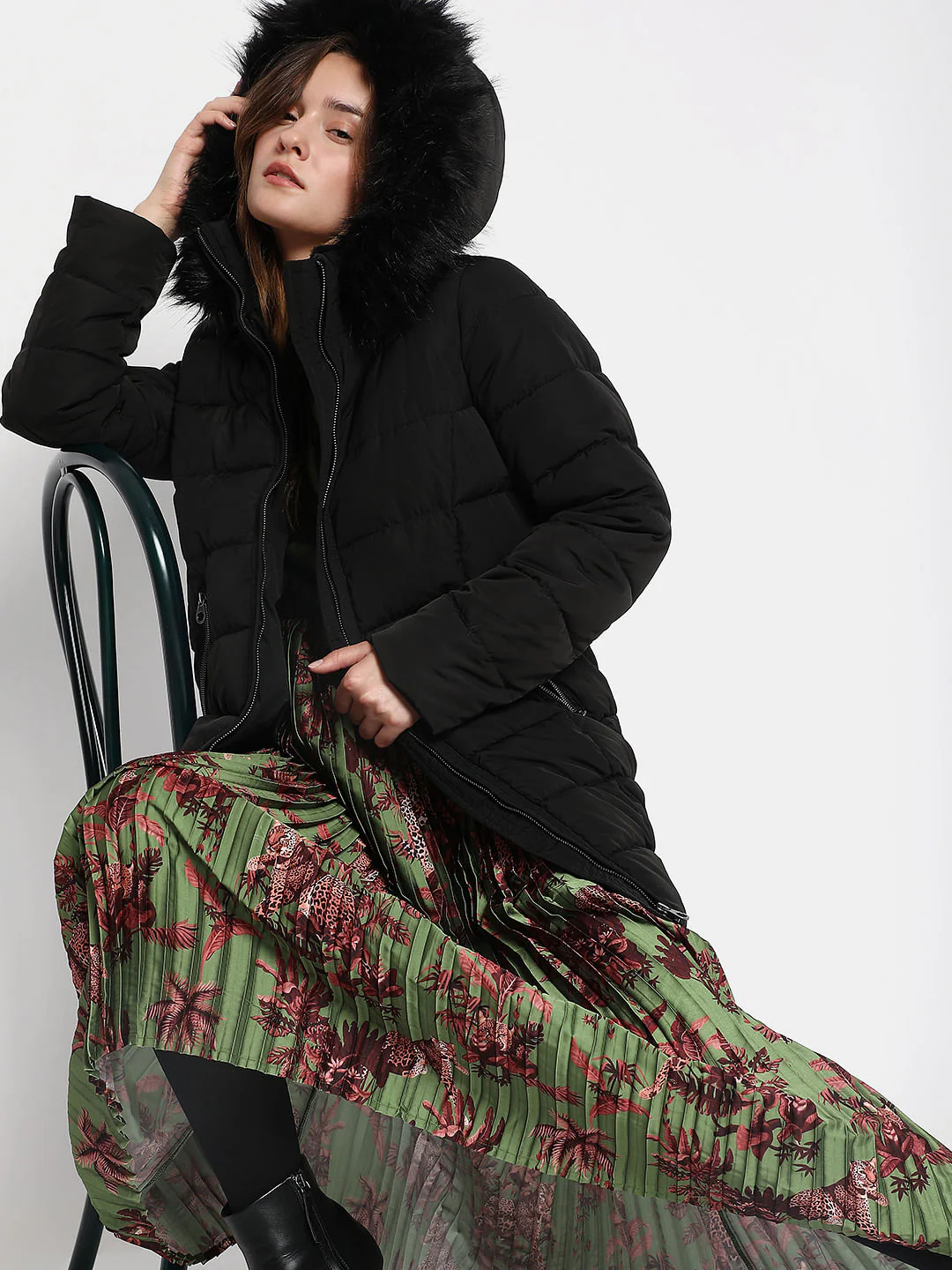 Black Quilted Puffer Jacket