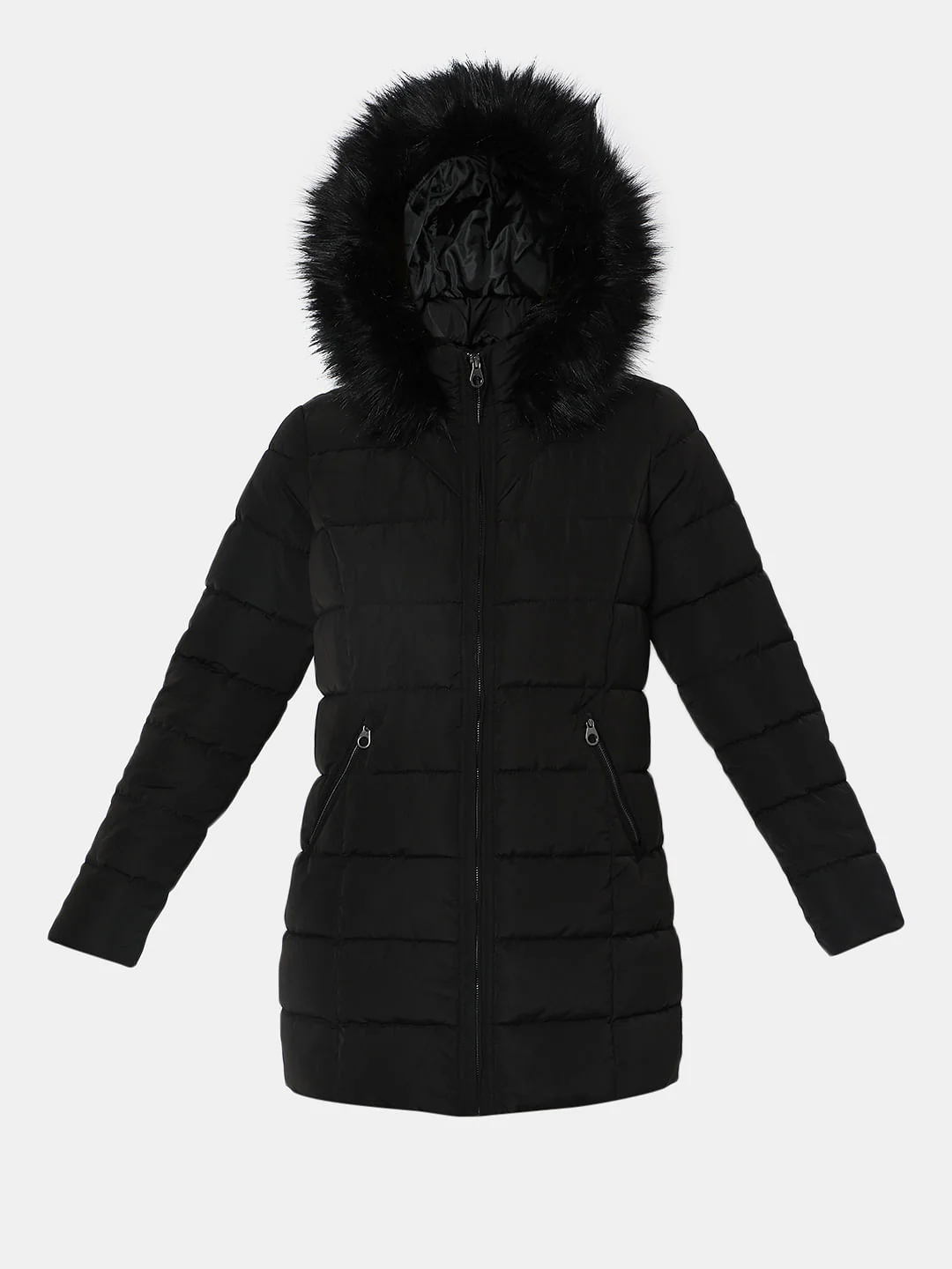 Black Quilted Puffer Jacket - Image 6