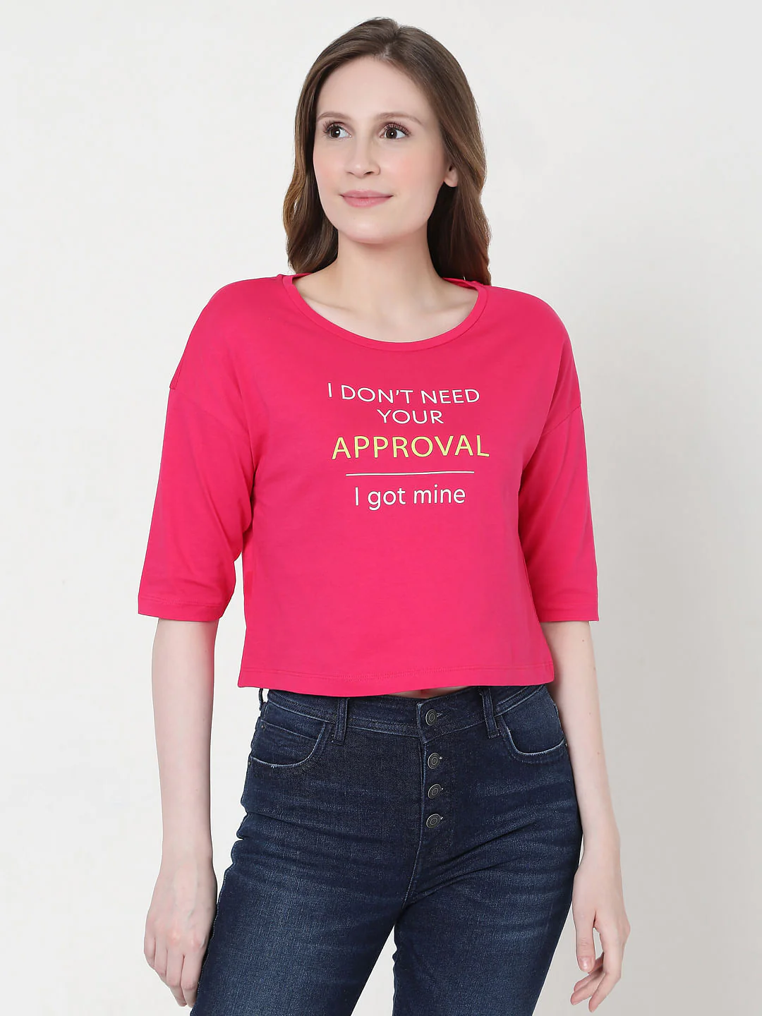 Pink Slogan Print T-Shirt