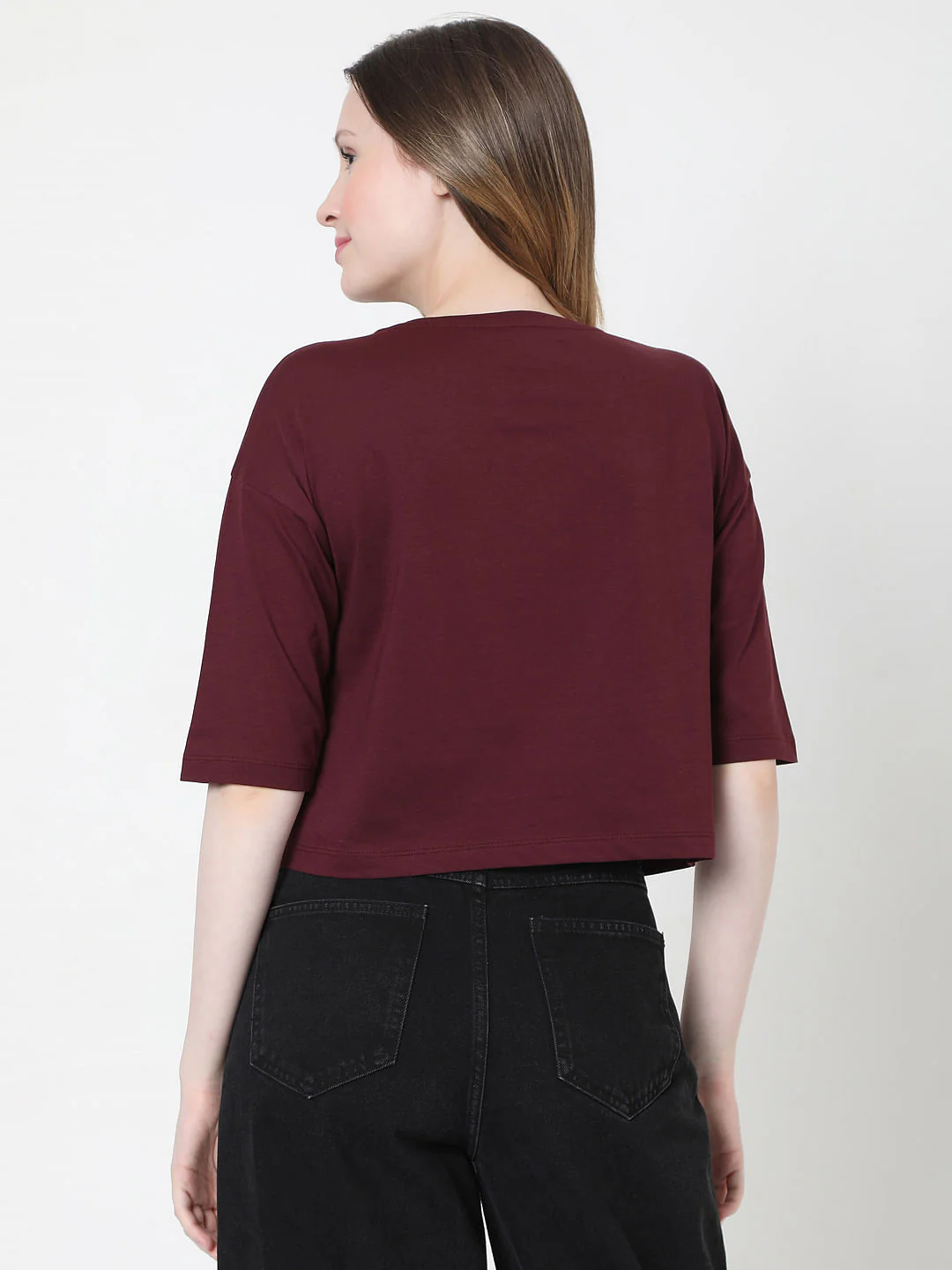 Maroon Slogan Print T-Shirt - Image 3