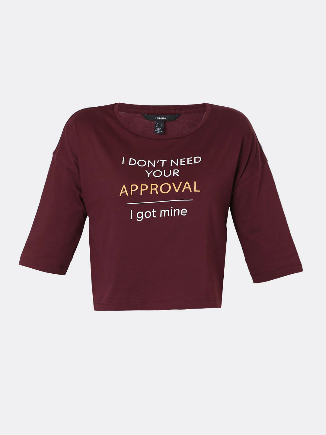 Maroon Slogan Print T-Shirt - Image 6