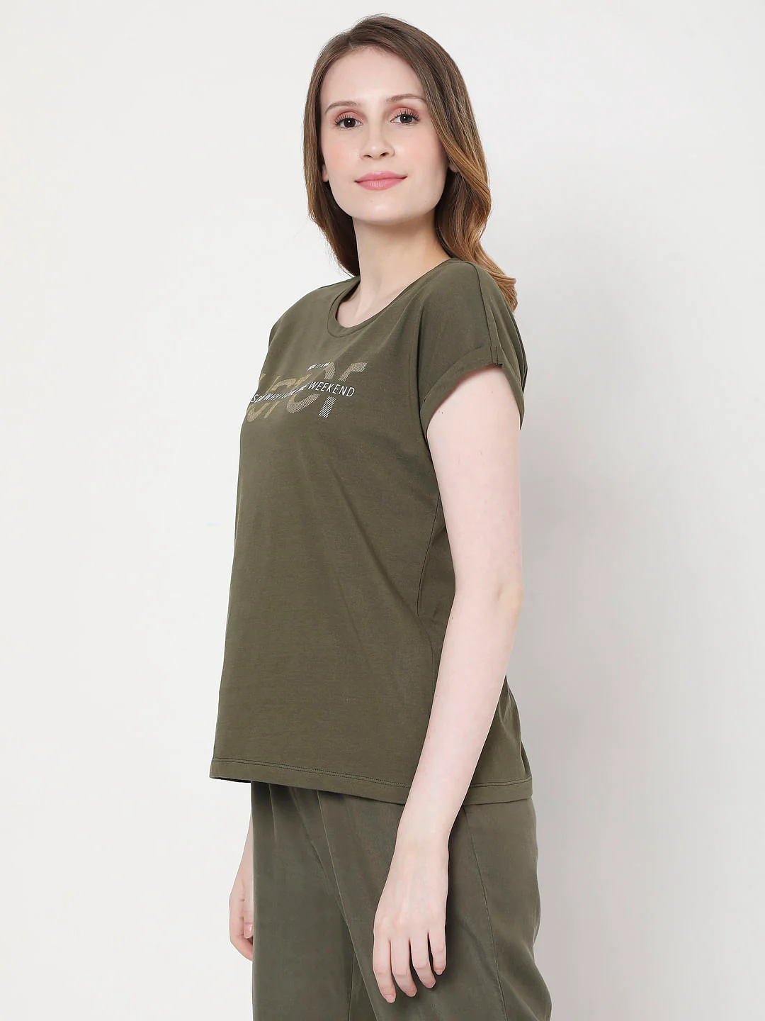 Green Slogan Print T-Shirt - Image 2