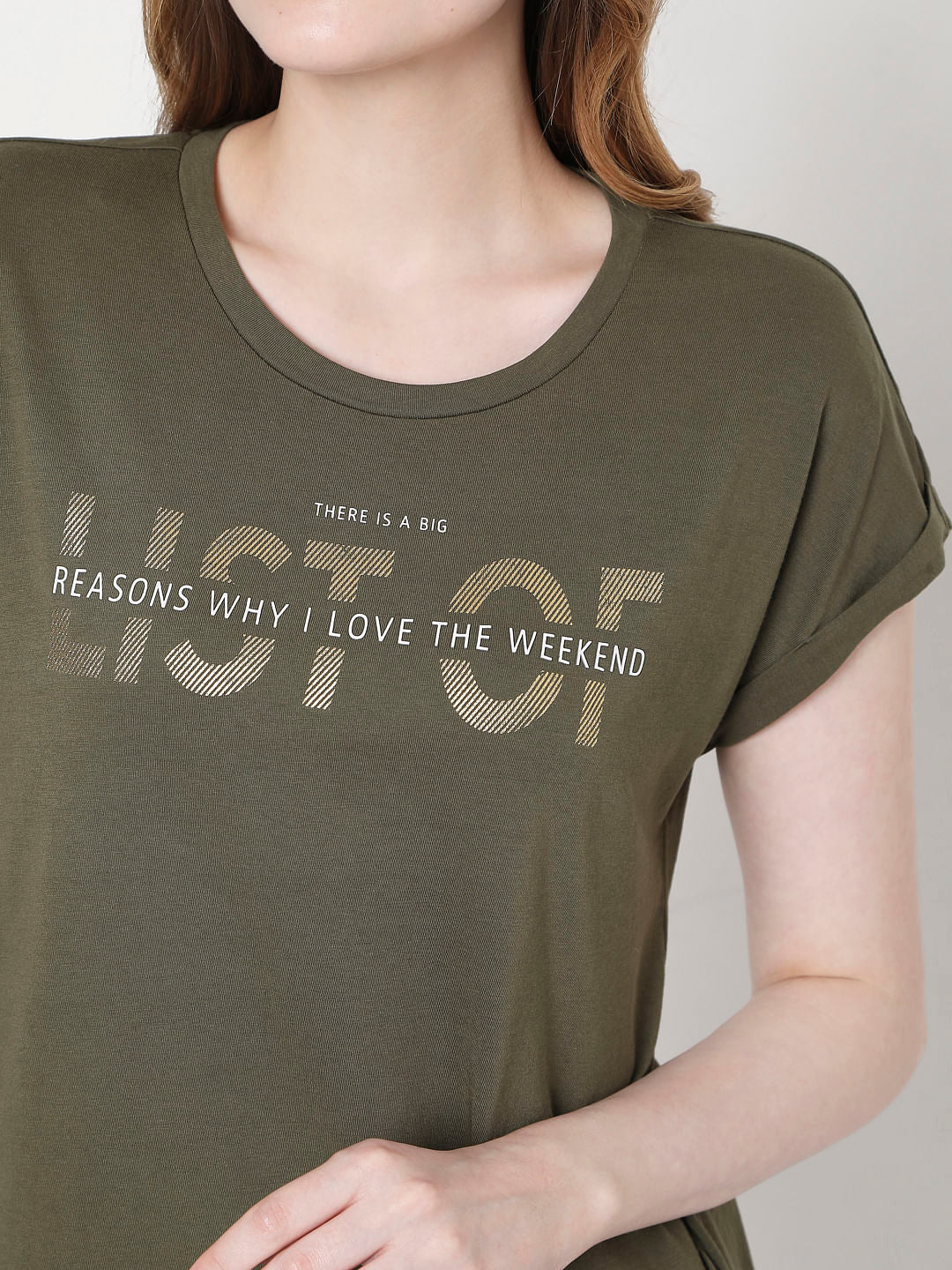 Green Slogan Print T-Shirt - Image 5