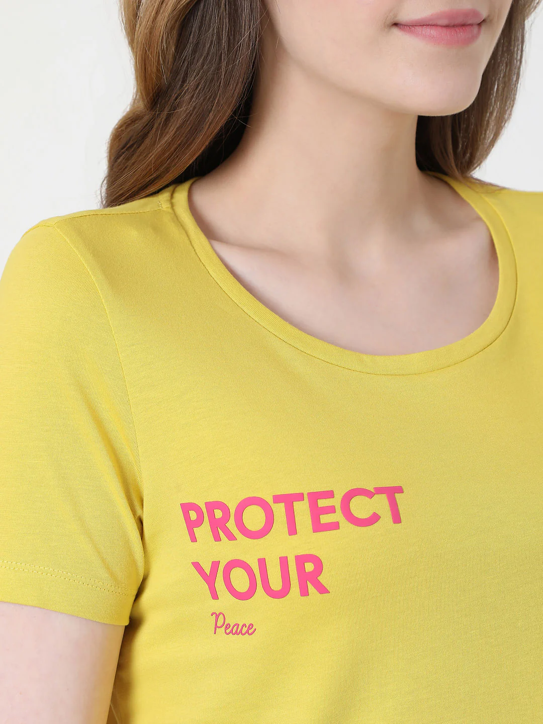 Yellow Slogan Print T-Shirt - Image 5