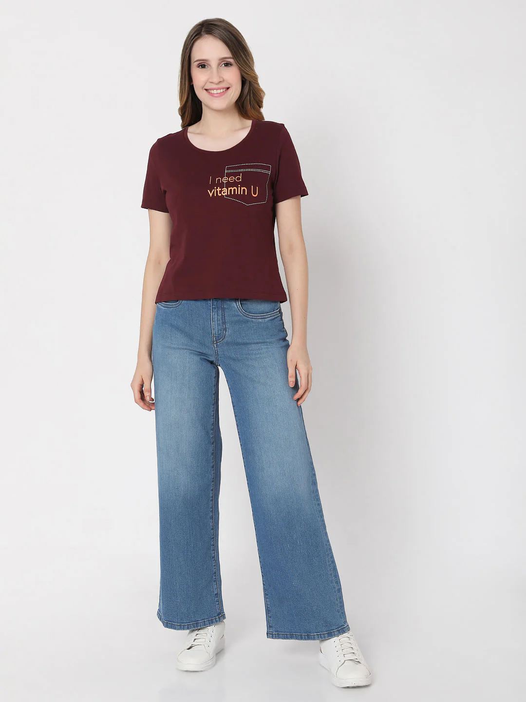 Maroon Slogan Print T-Shirt - Image 4