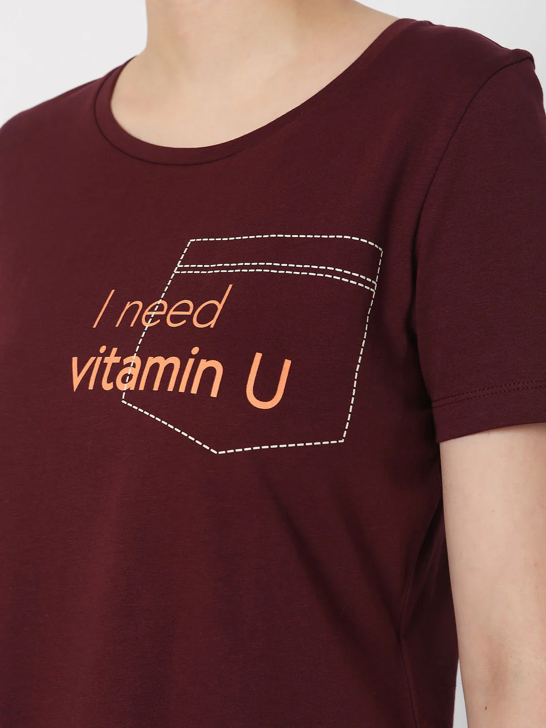 Maroon Slogan Print T-Shirt - Image 5