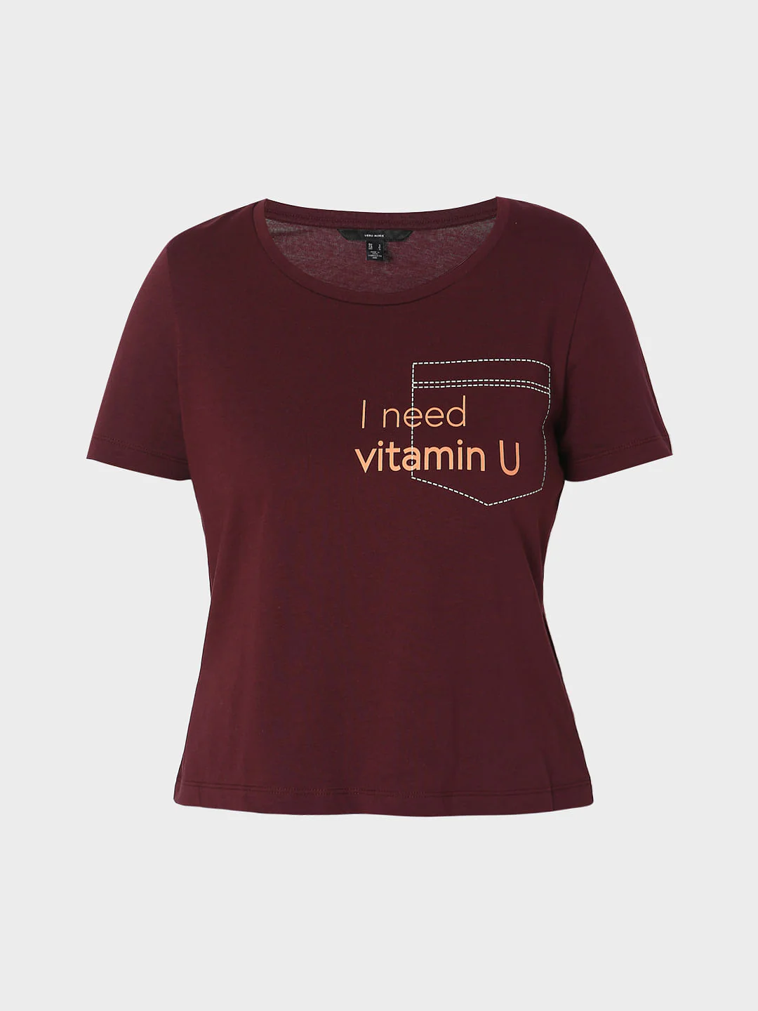 Maroon Slogan Print T-Shirt - Image 6