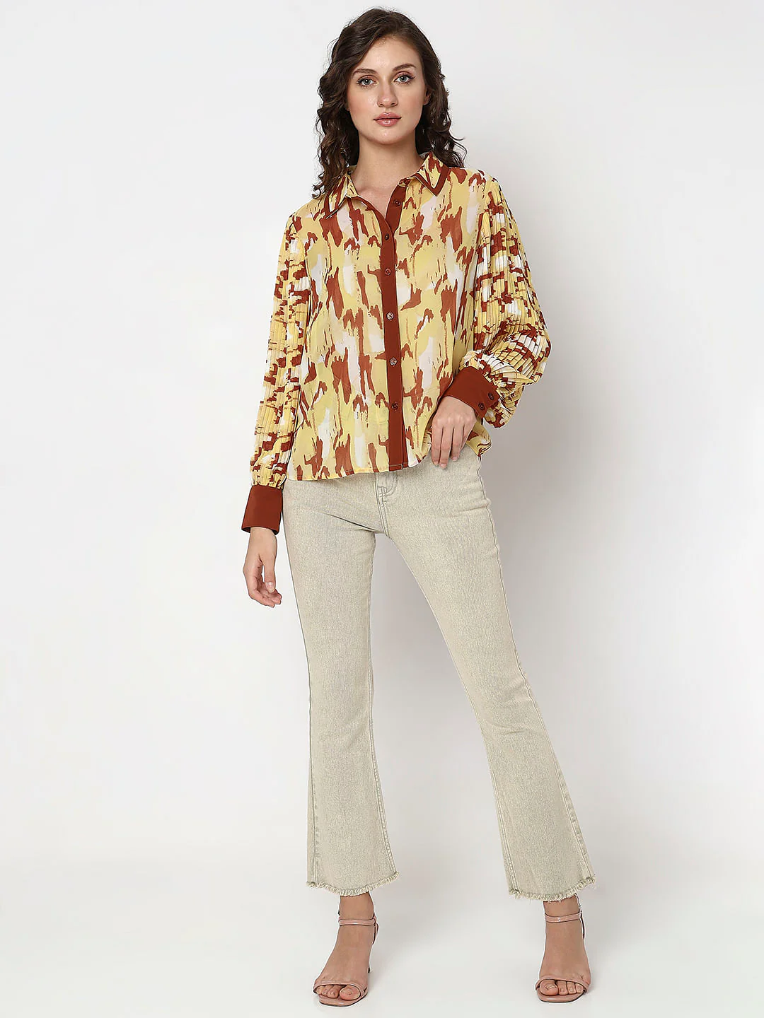 Yellow Abstract Print Shirt - Image 5