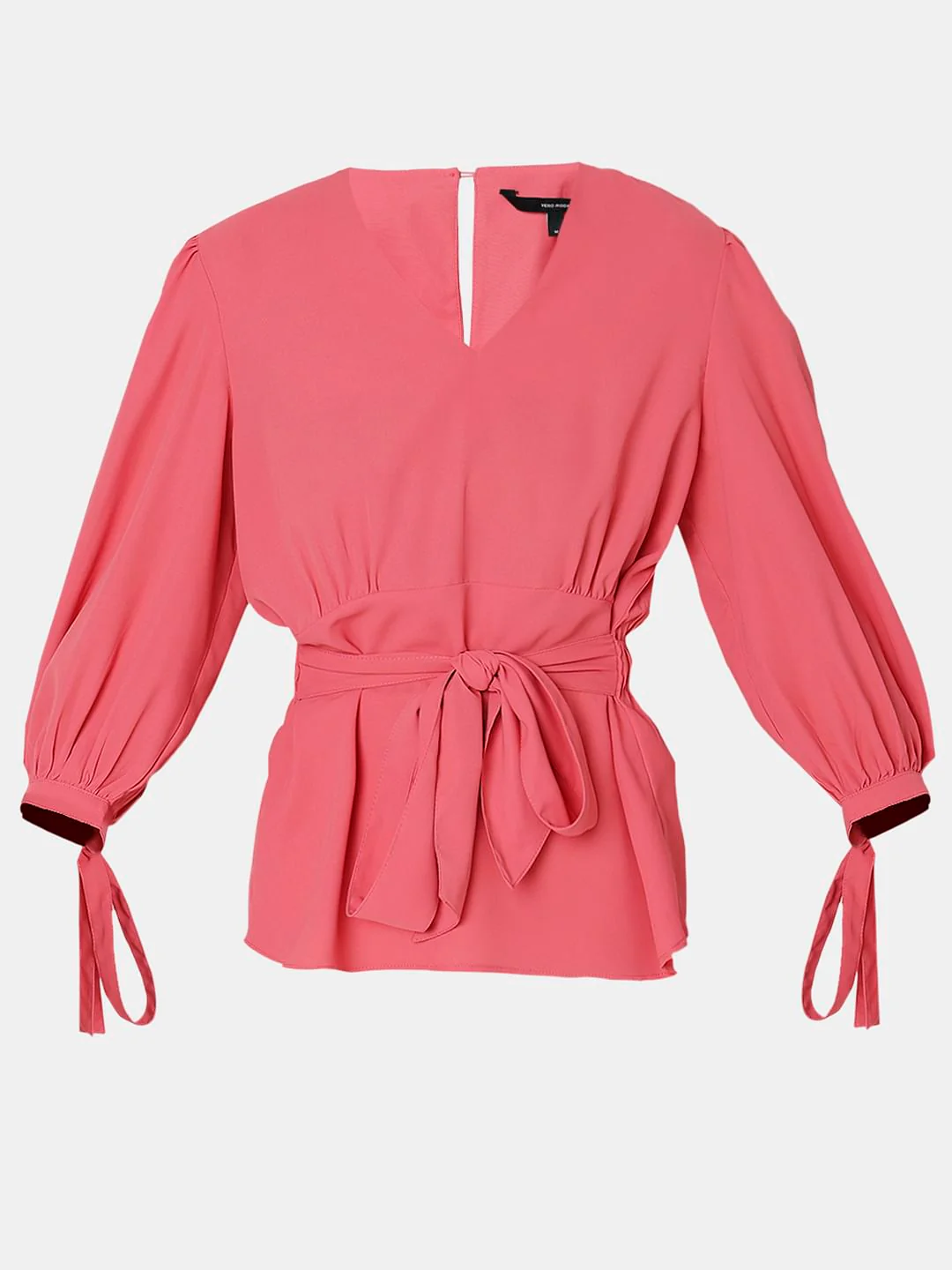 Coral Puff Sleeves Top - Image 7