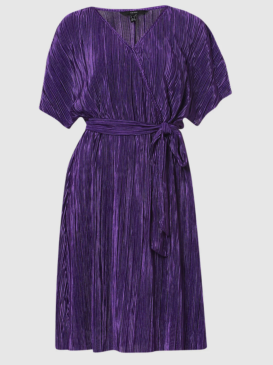 Purple Plisse Fit & Flare Dress - Image 7