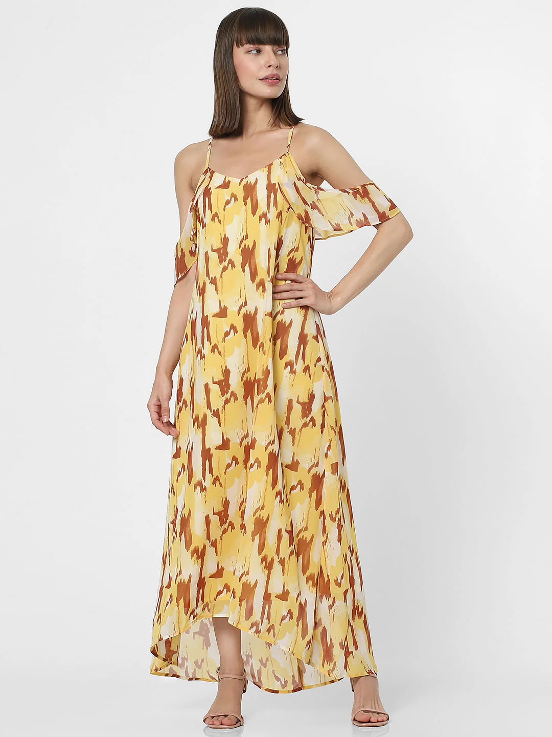 Yellow Abstract Print Maxi Dress - Image 2