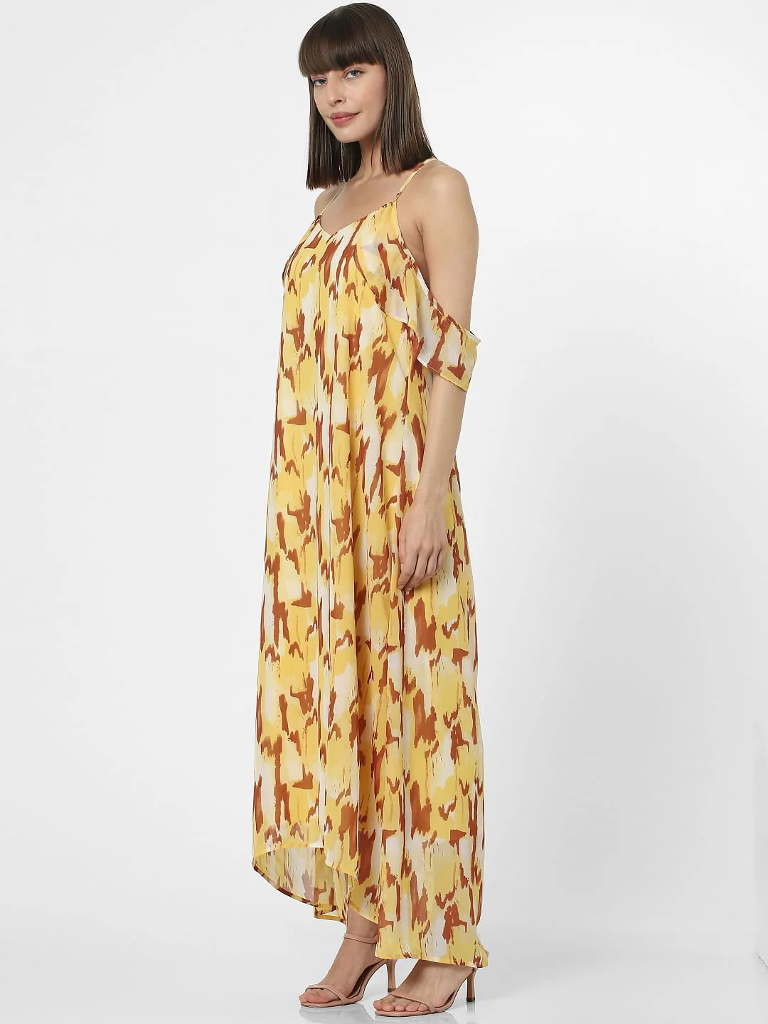 Yellow Abstract Print Maxi Dress - Image 3