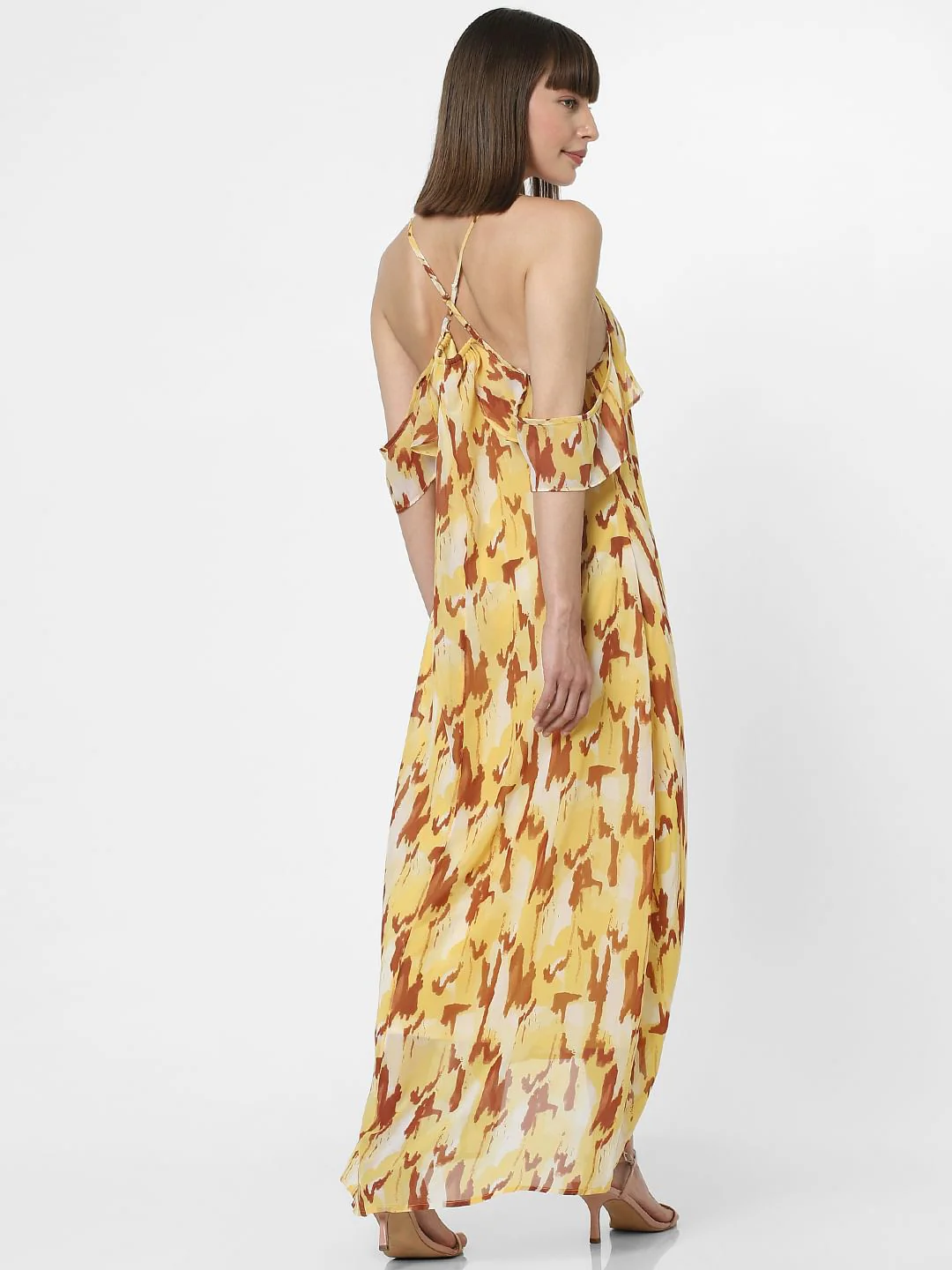 Yellow Abstract Print Maxi Dress - Image 4