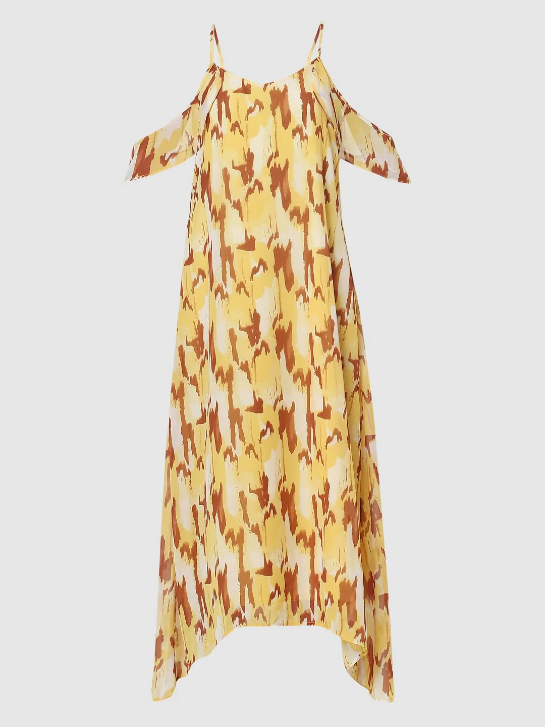 Yellow Abstract Print Maxi Dress - Image 6