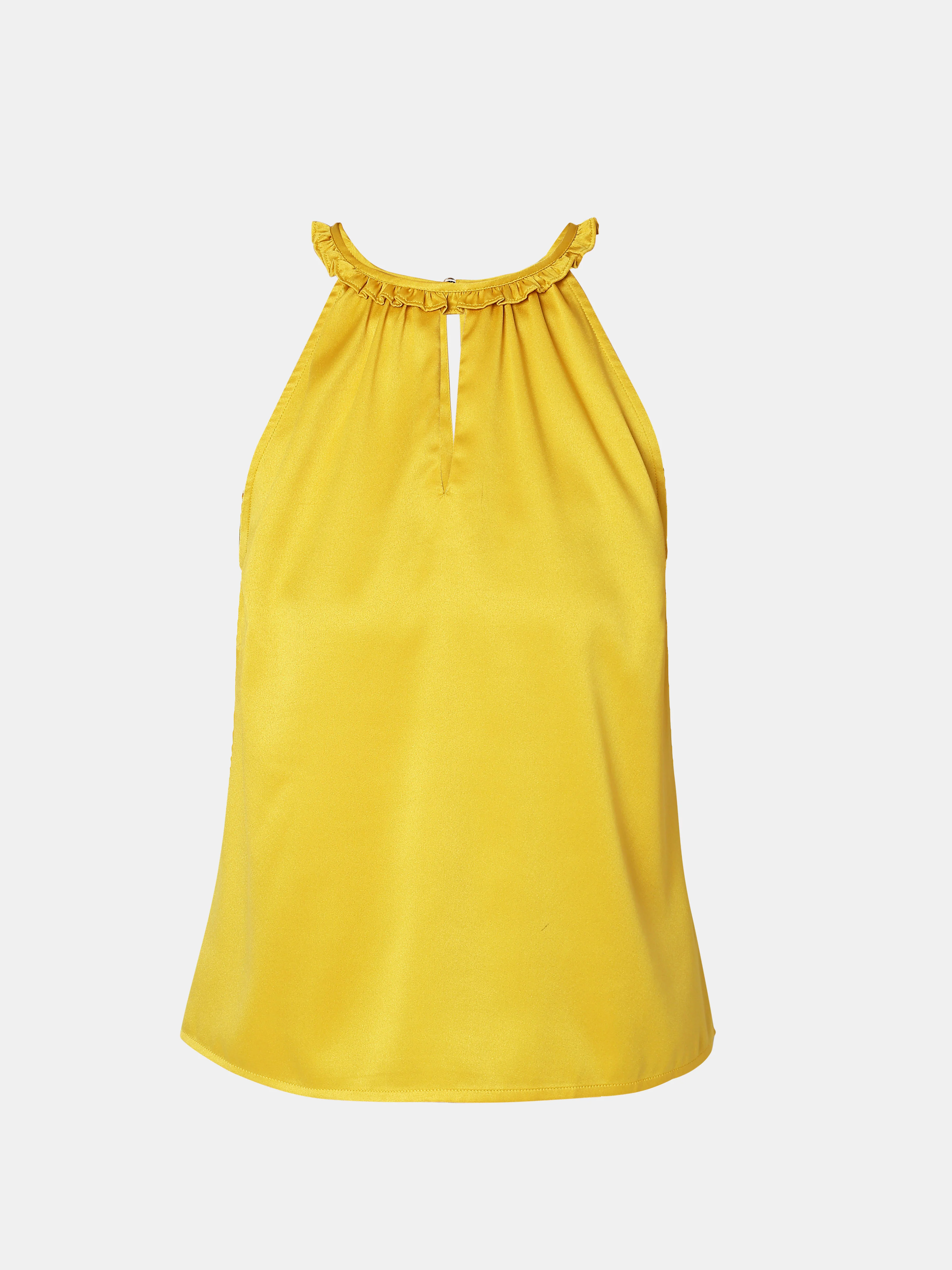 Yellow Satin Halter Neck Top - Image 7