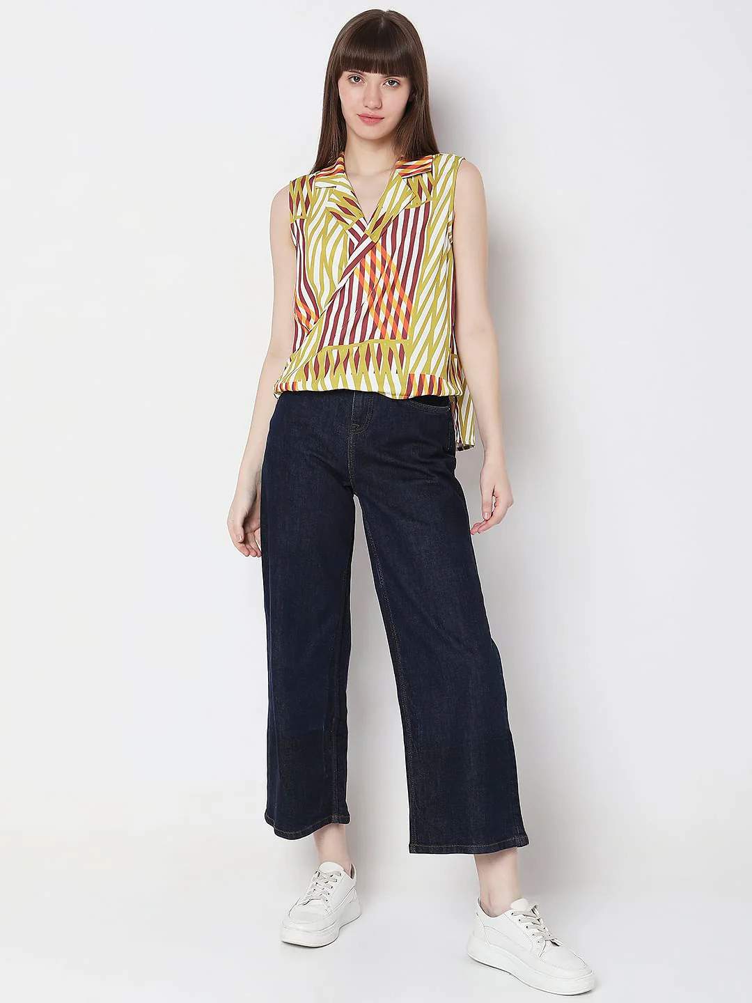 Yellow Striped Sleeveless Top - Image 5