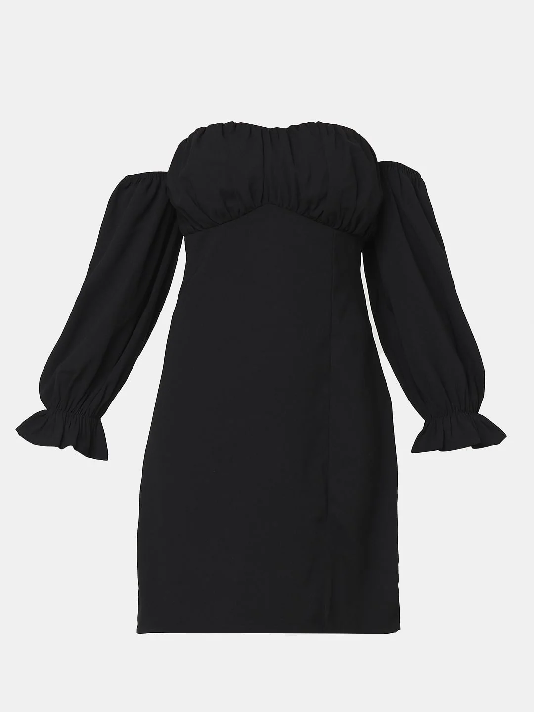 Black Off-Shoulder Short Dress - Image 7