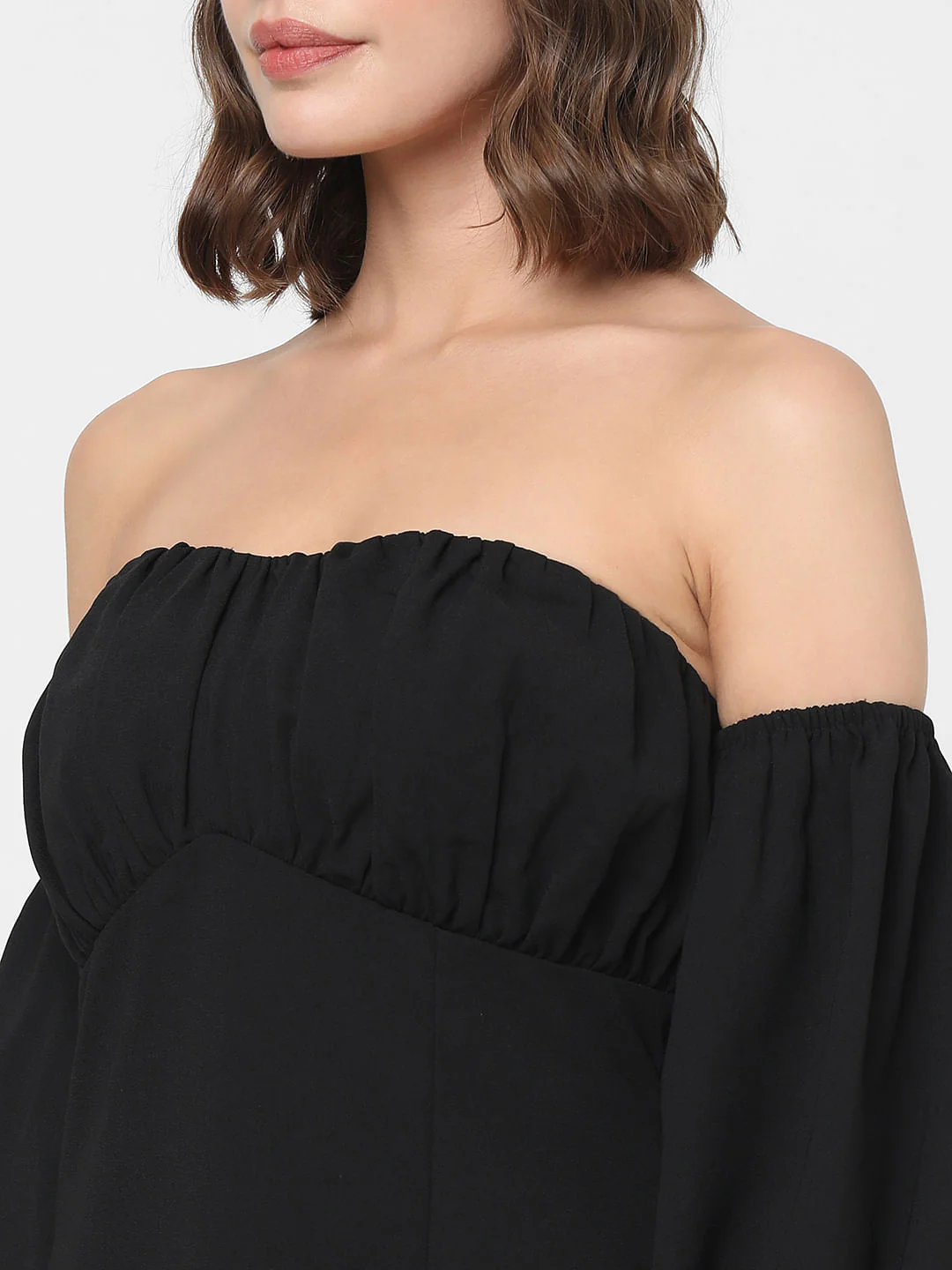 Black Off-Shoulder Short Dress - Image 8