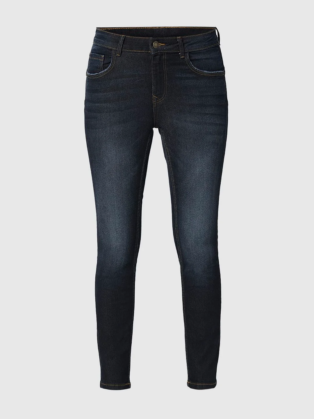 I.Scenery By Vero Moda Dark Blue Mid Rise Washed Wendy Skinny Jeans - Image 7