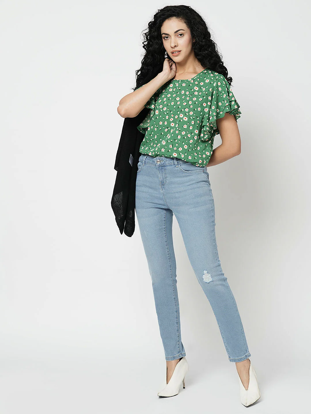 I.Scenery By Vero Moda Light Blue Mid Rise Wendy Skinny Jeans - Image 5