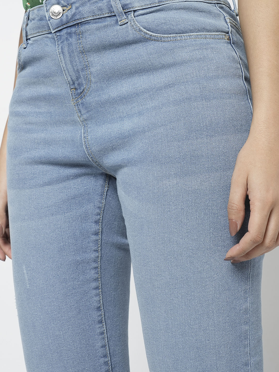 I.Scenery By Vero Moda Light Blue Mid Rise Wendy Skinny Jeans - Image 6