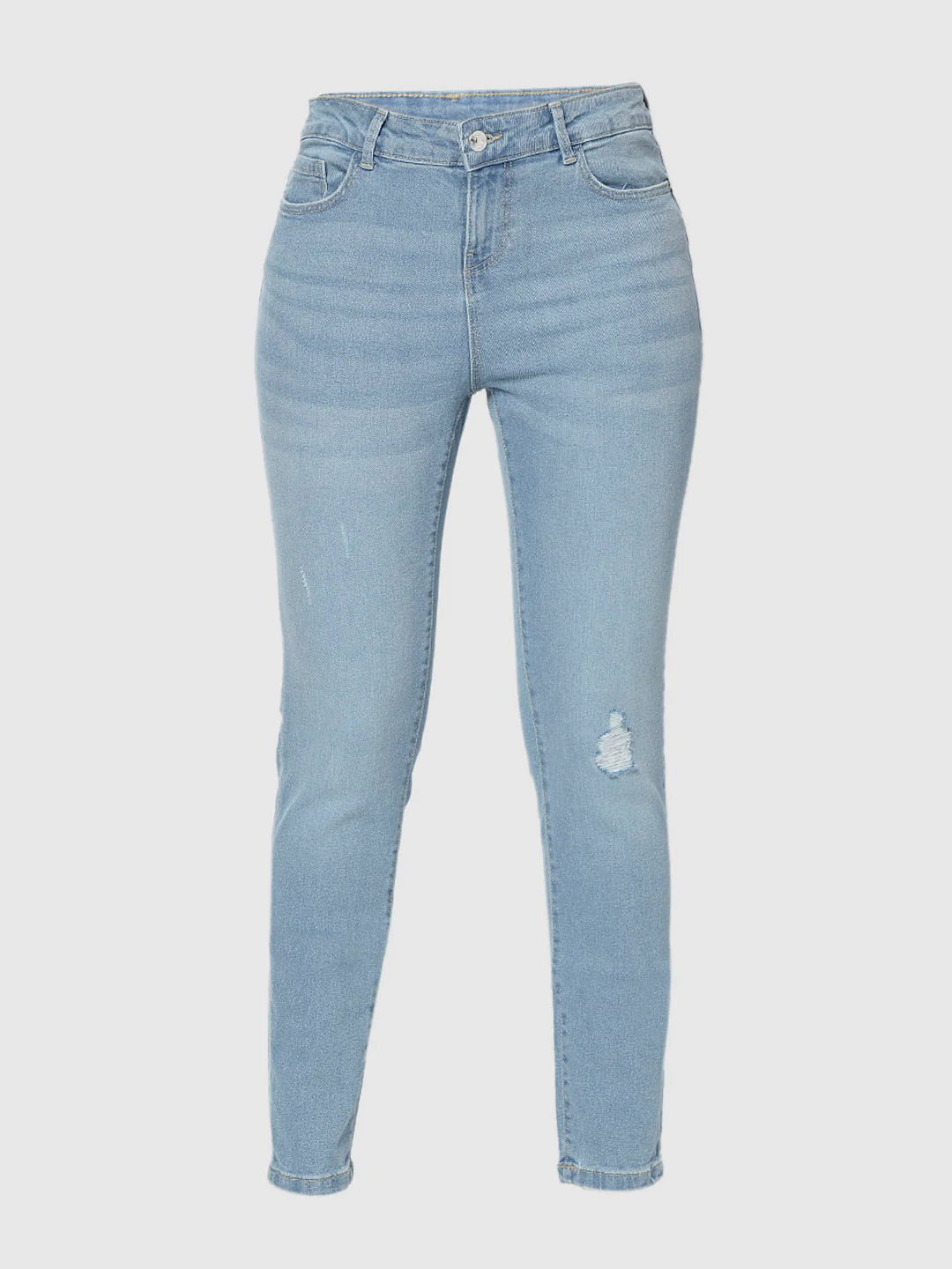 I.Scenery By Vero Moda Light Blue Mid Rise Wendy Skinny Jeans - Image 7