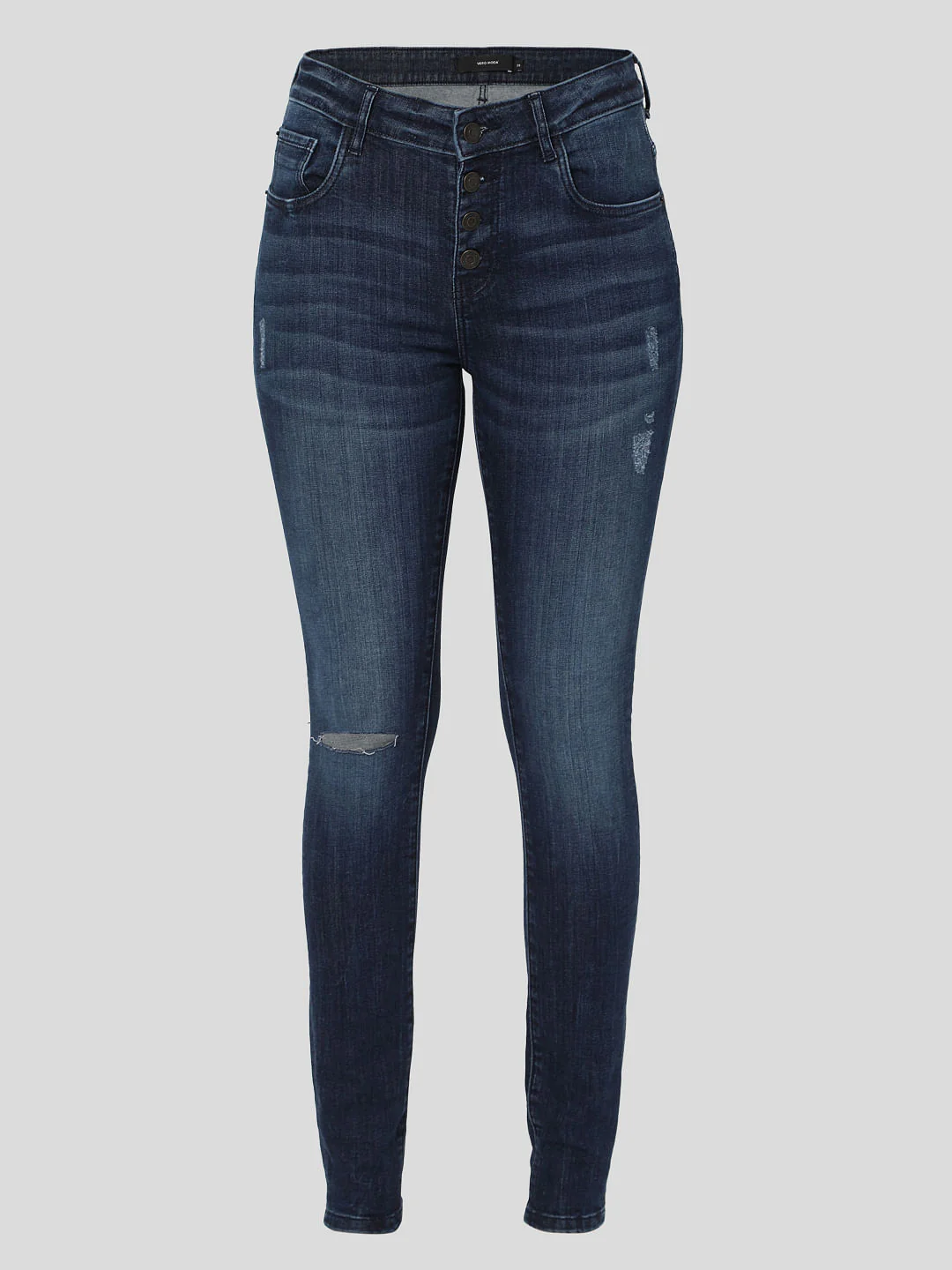 Blue High Rise Ripped Skinny Jeans - Image 6